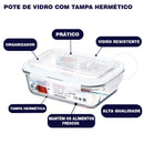 Pote de Vidro com Tampa Hermética Click Glass