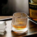 Copo de Whisky Giratório de Vidro Listrado (Kit 6 Unid)