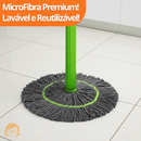 MopClean - Esfregão 2 em 1 Giratório Automático Com Desidratação Perfeito Para Limpeza Completa de Piso - Entrega Grátis