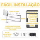 FlexLine - Varal de Parede Super Resistente Com 30 Metros e Corda Recolhível - Entrega Grátis