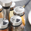 Porta Temperos e Especiarias Giratório Em Inox e Vidro Com 7 Peças Para Cozinha - Entrega Grátis