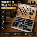 Conjunto de Facas Premium Kit Churrasco Profissional Em Inox 8 Peças - Entrega Grátis