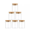 Kit Potes Para Condimentos de Vidro Com Tampa de Bambu e Anel de Silicone Excelente Vedação - Entrega Grátis
